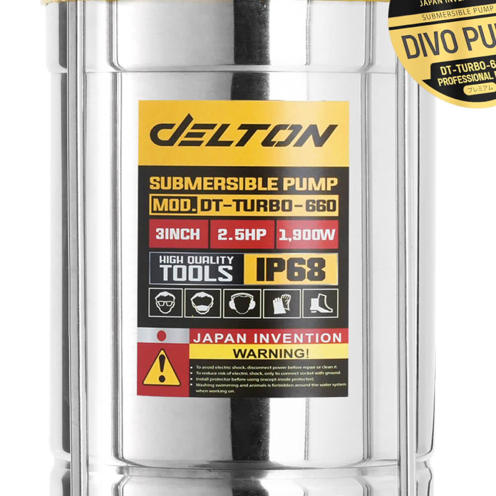 ปั๊มจุ่ม DELTON รุ่น DT-TURBO-660 ขนาด 3 นิ้ว 2.5HP 1,900W